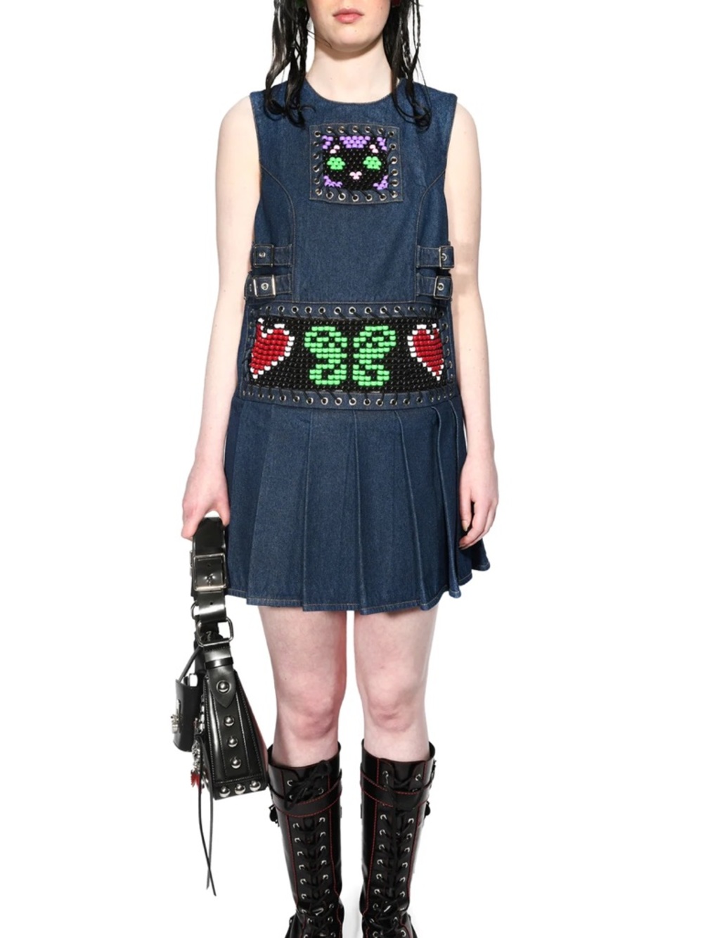 NWT Chopova Lowena Patty Denim Mini Dress Size Medium